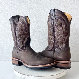 Rod Patrick Mens Cowboy Boots 12.5 D Brown Western Square Toe Rubber Sole 11"